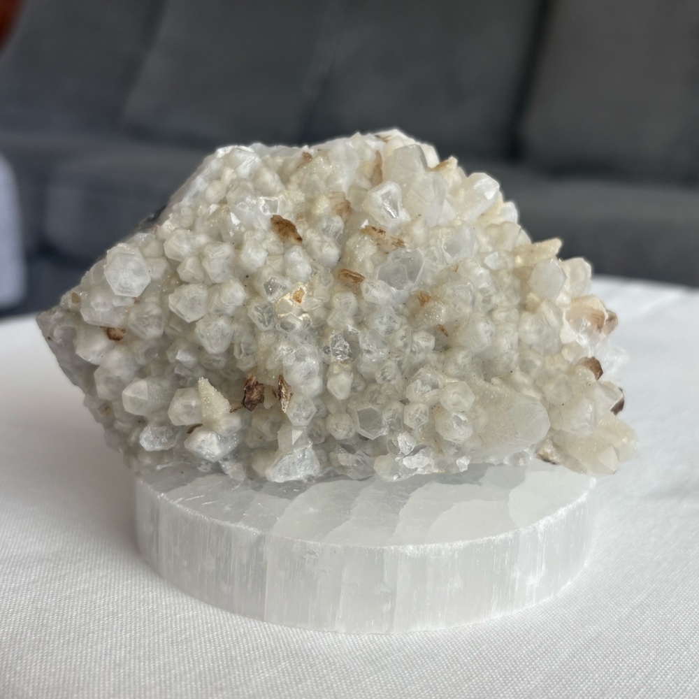 Quartz over calcite cluster